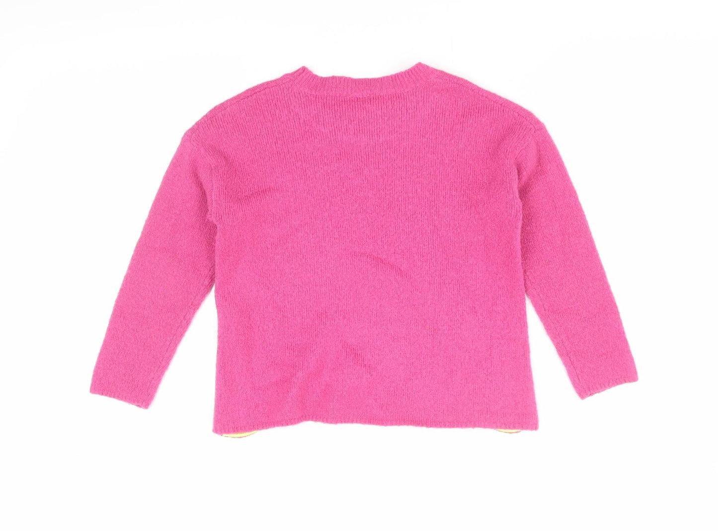 Benetton Girls Pink Acrylic Pullover Jumper XS