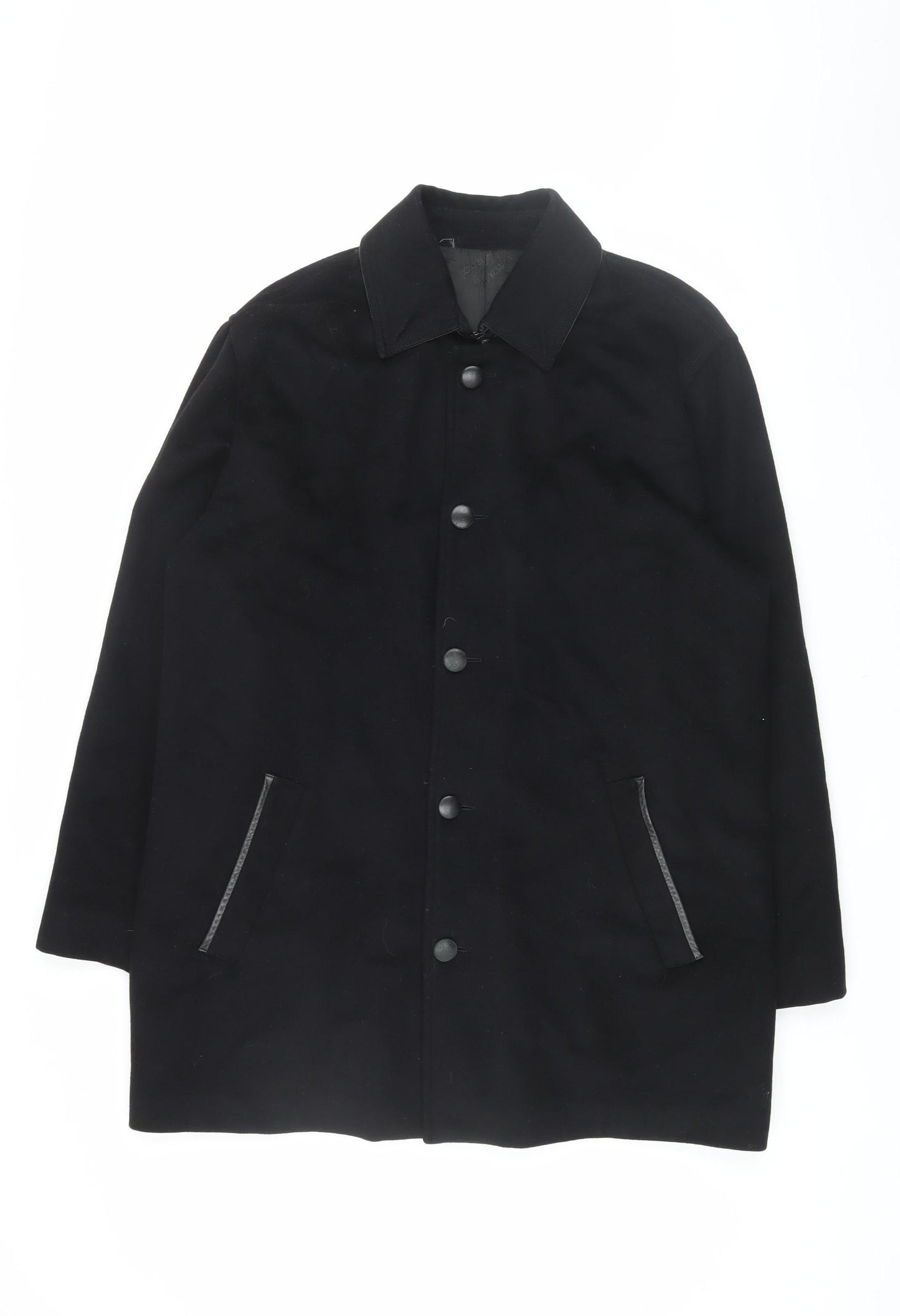 Mens UK Size L Messori Black Overcoat