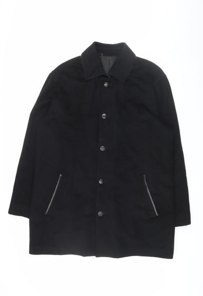 Mens UK Size L Messori Black Overcoat