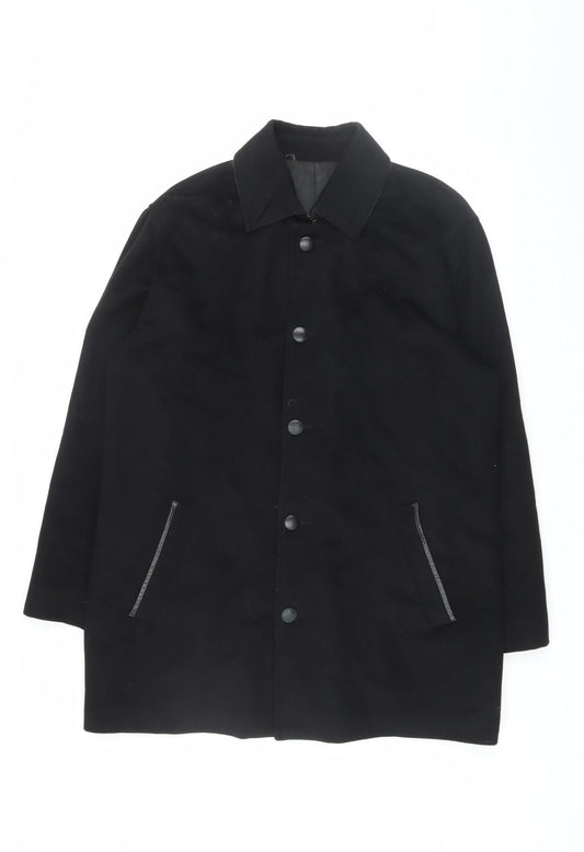 Mens UK Size L Messori Black Overcoat