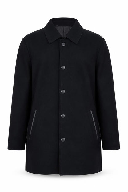Mens UK Size L Messori Black Overcoat