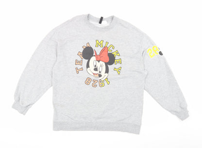 H&M Women's Grey Disney Graphic Pullover Sweatshirt S
