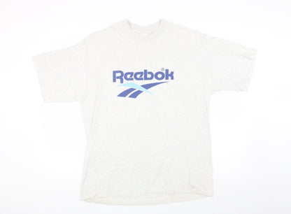 Reebok Men's Grey Crew Neck Vintage T-Shirt, Size L