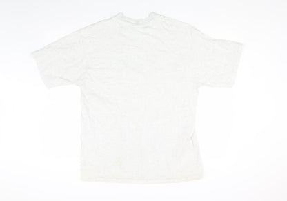 Reebok Men's Grey Crew Neck Vintage T-Shirt, Size L