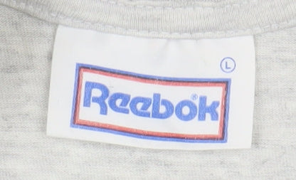 Reebok Men's Grey Crew Neck Vintage T-Shirt, Size L