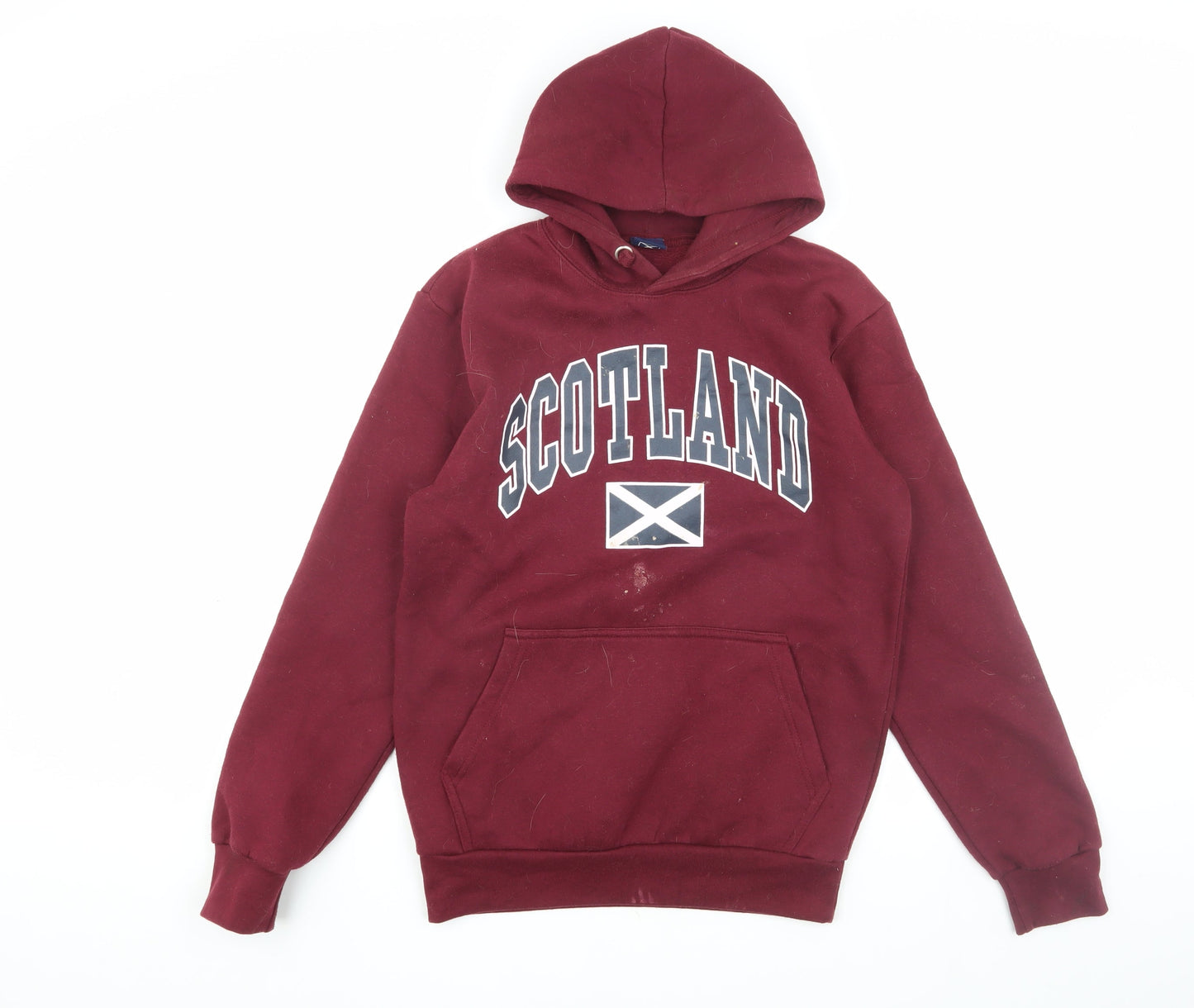 Mens UK Size S Scotland Red Pullover Hoodie