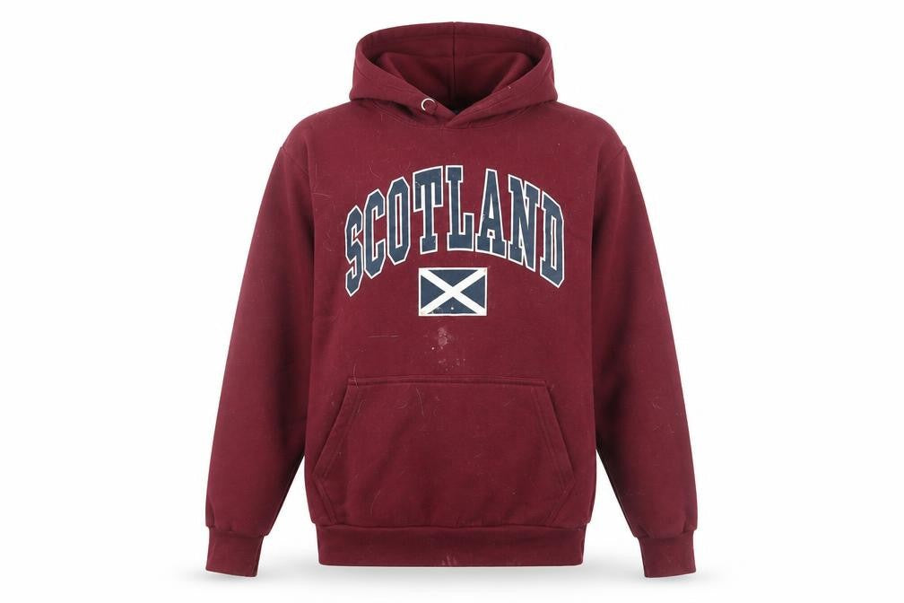 Mens UK Size S Scotland Red Pullover Hoodie