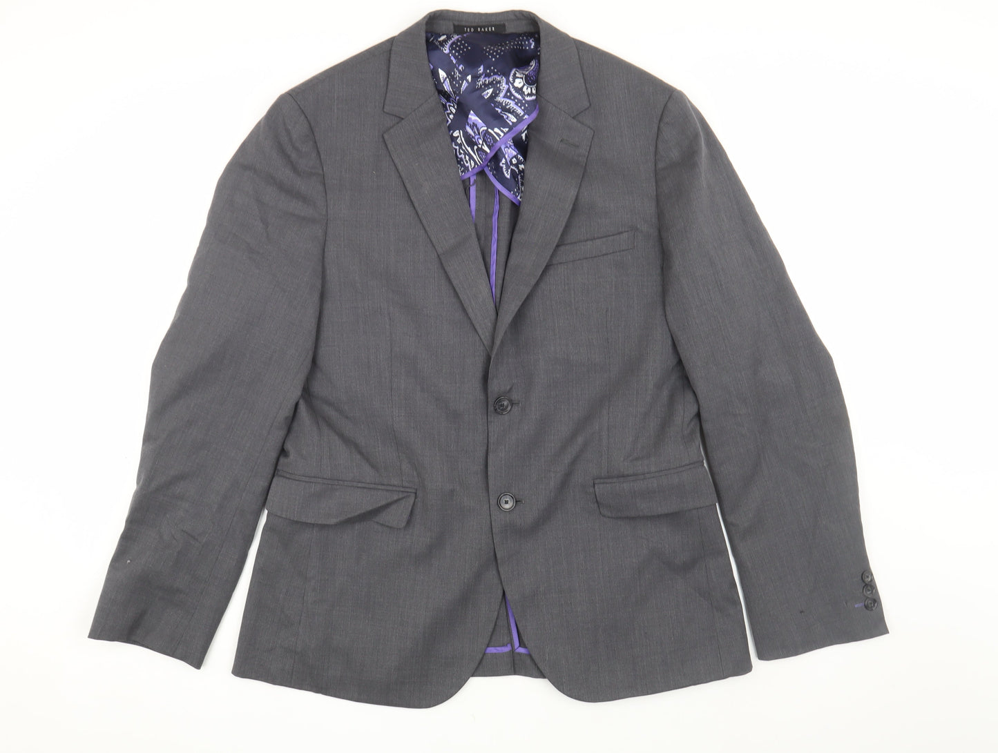 Mens UK Size 40 Ted Baker Regular Grey Suit Jacket