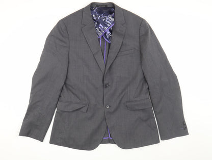 Mens UK Size 40 Ted Baker Regular Grey Suit Jacket