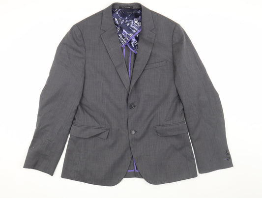 Mens UK Size 40 Ted Baker Regular Grey Suit Jacket