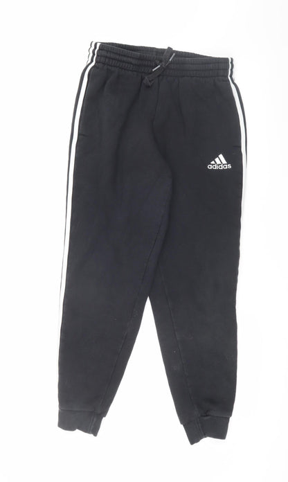 Unisex Adultss UK Size M adidas Regular Fit Jogger Black Trousers