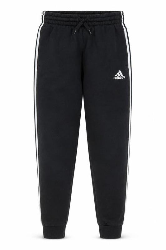 Front view of Adidas unisex black jogger trousers m with pockets