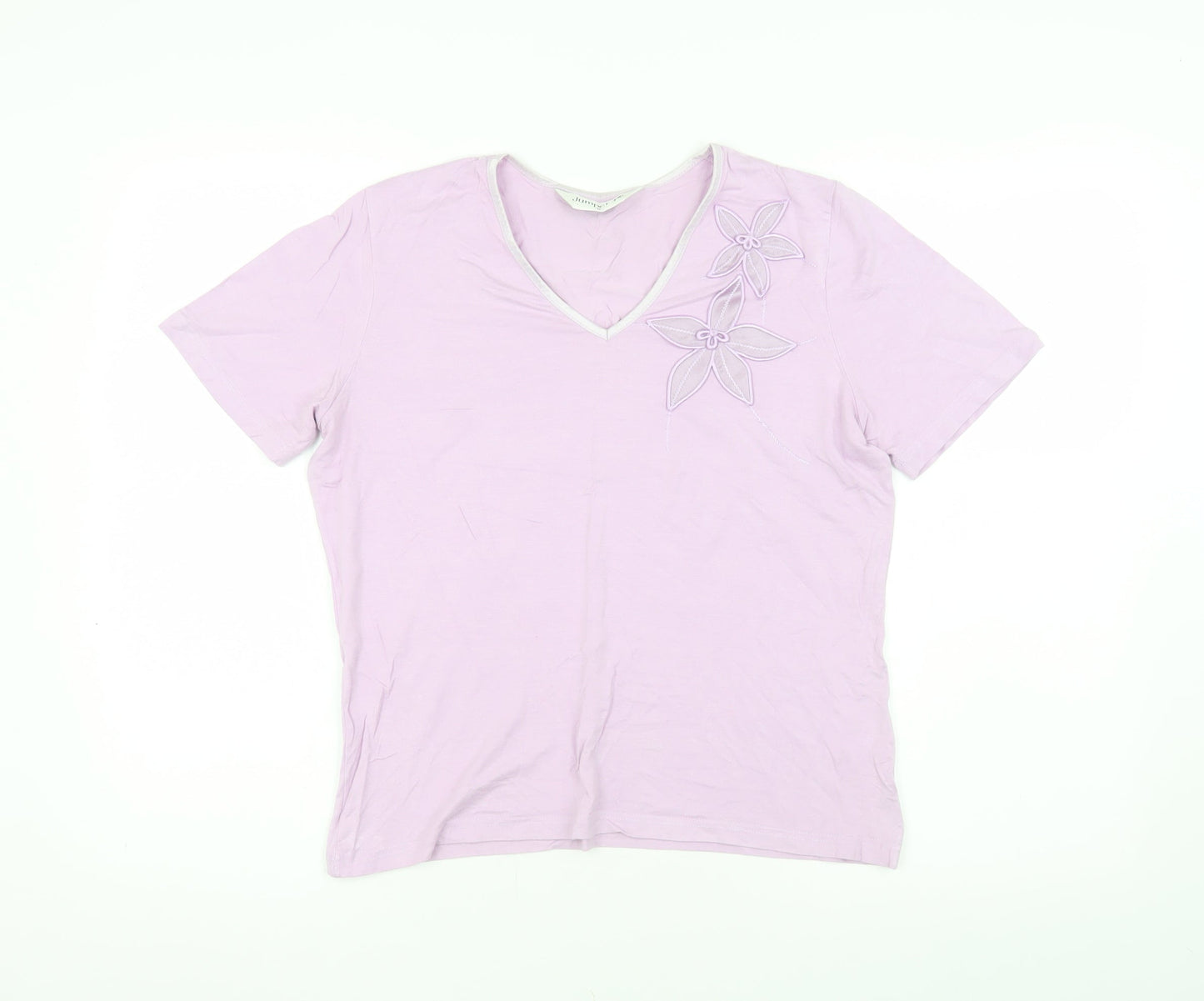 Womens UK Size M Jumper Purple Basic T-Shirt