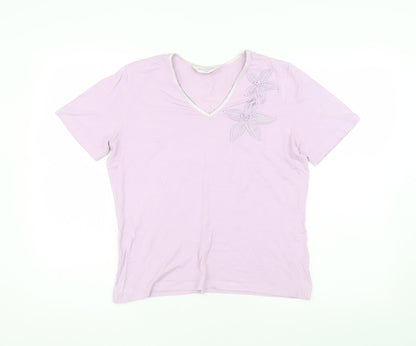 Womens UK Size M Jumper Purple Basic T-Shirt