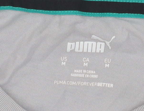 Puma Men's Grey M T-Shirt, Sports Theme with Logo