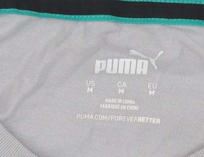 Puma Men's Grey M T-Shirt, Sports Theme with Logo
