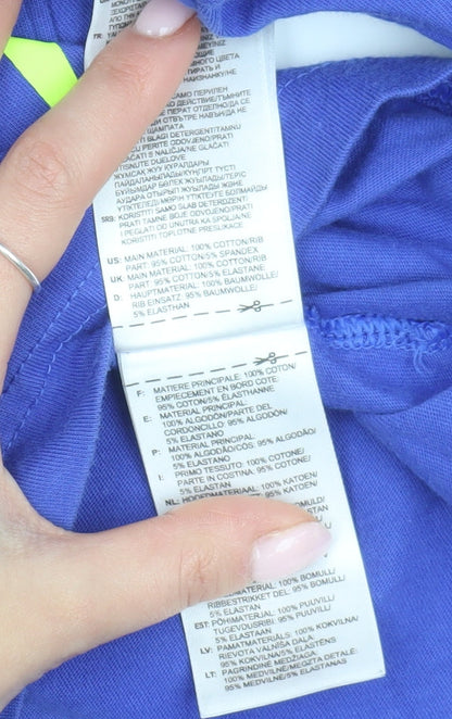 Reebok Men’s Blue XS Graphic Long Sleeve T-Shirt