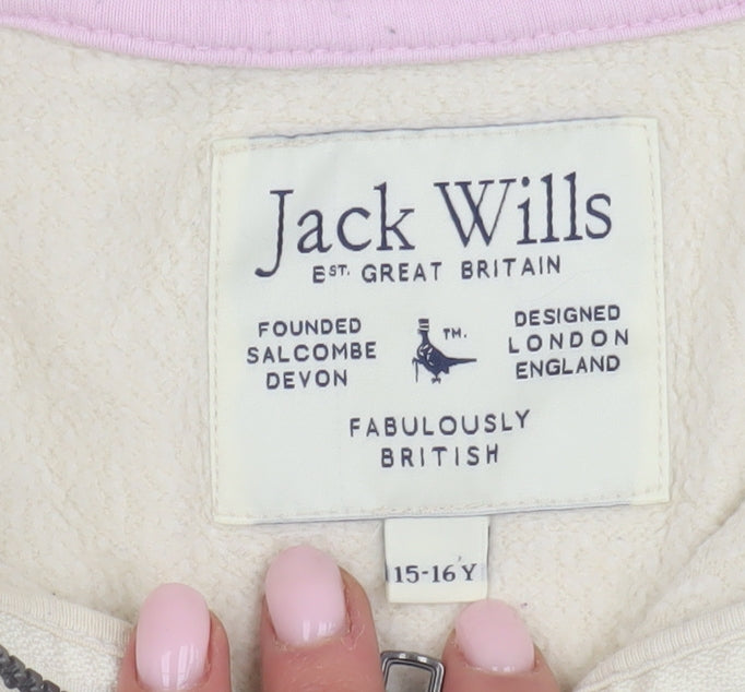 Teens UK Size 16 Jack Wills Beige Pullover Hoodie