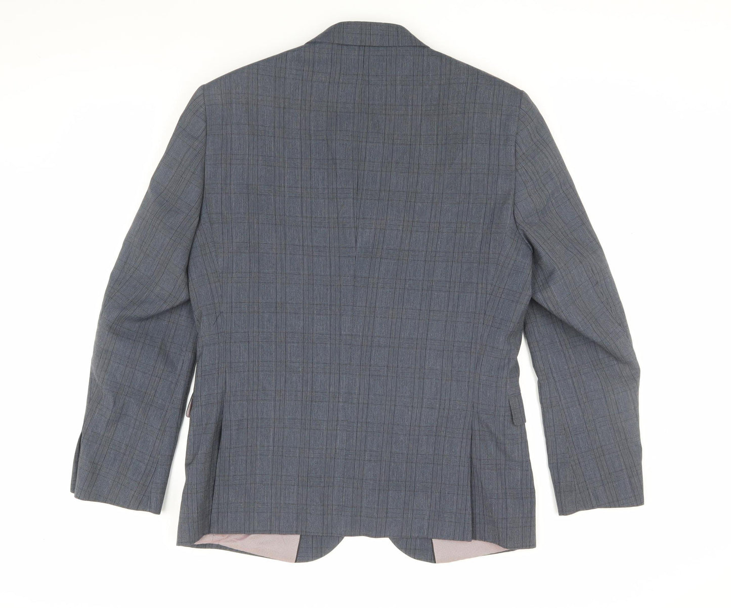Next Men's Blue Checked Blazer Size 40S Casual