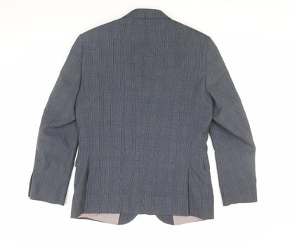 Next Men's Blue Checked Blazer Size 40S Casual