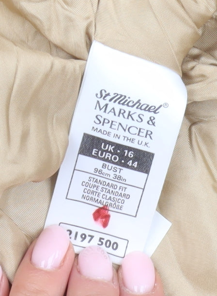 Womens UK Size 16 Marks and Spencer Beige Basic Jacket