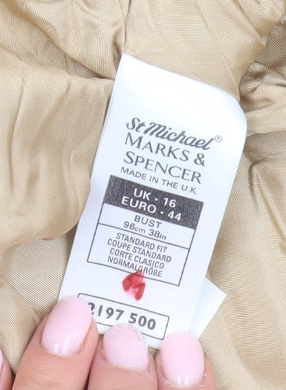 Womens UK Size 16 Marks and Spencer Beige Basic Jacket
