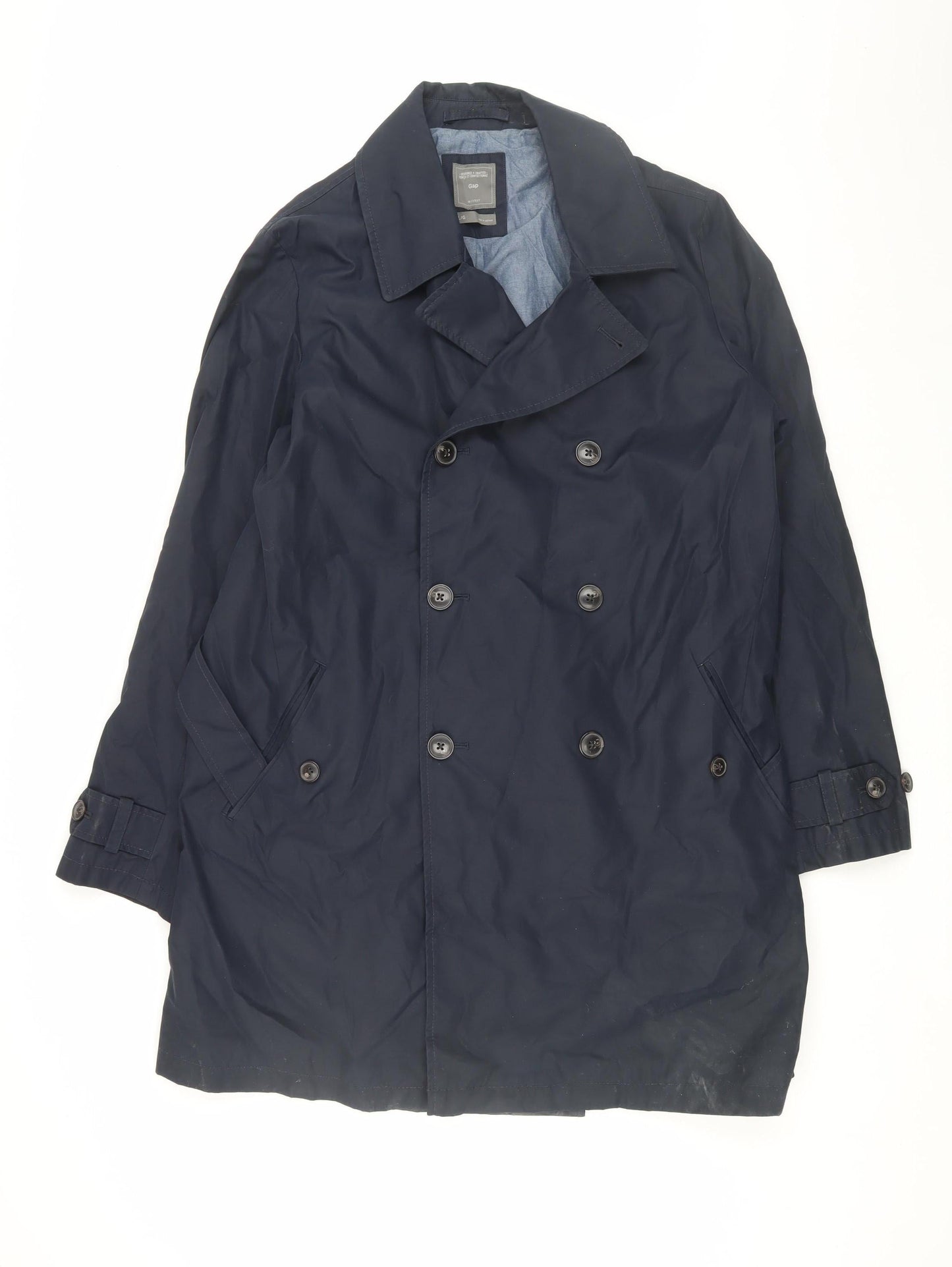 Mens UK Size L Gap Blue Trench Coat