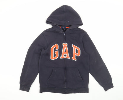 GAP Boys Black Full Zip Logo Hoodie, 13 Years, Casual Essential