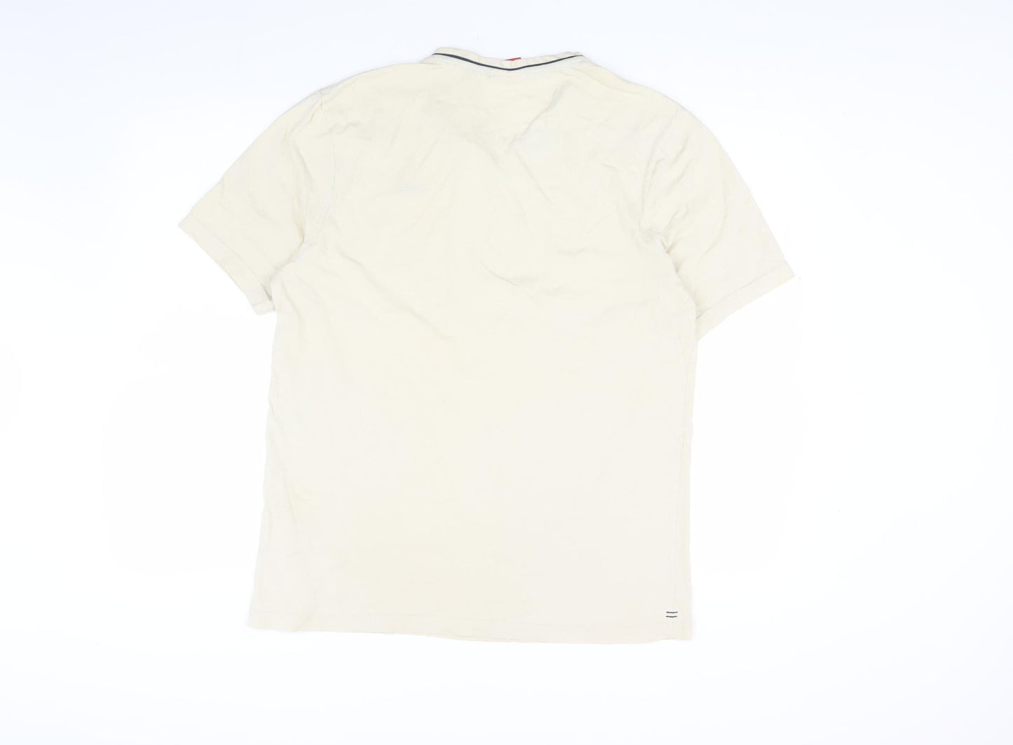 Slazenger Men's Beige V-Neck T-Shirt Medium