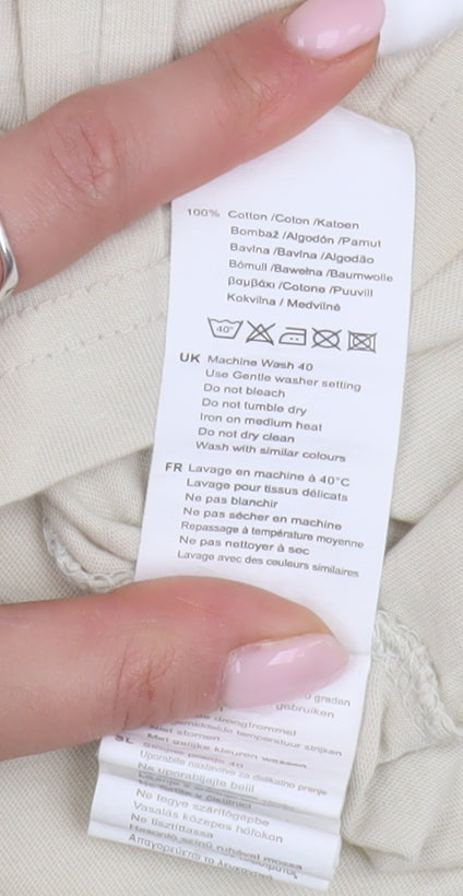 Slazenger Men's Beige V-Neck T-Shirt Medium