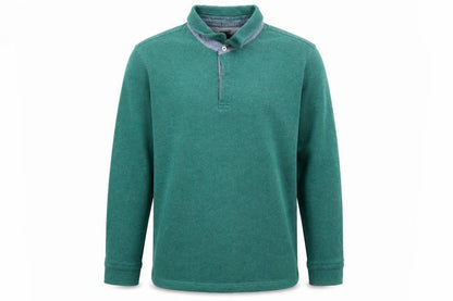 Mens UK Size XL Lands' End Green Henley Sweatshirt