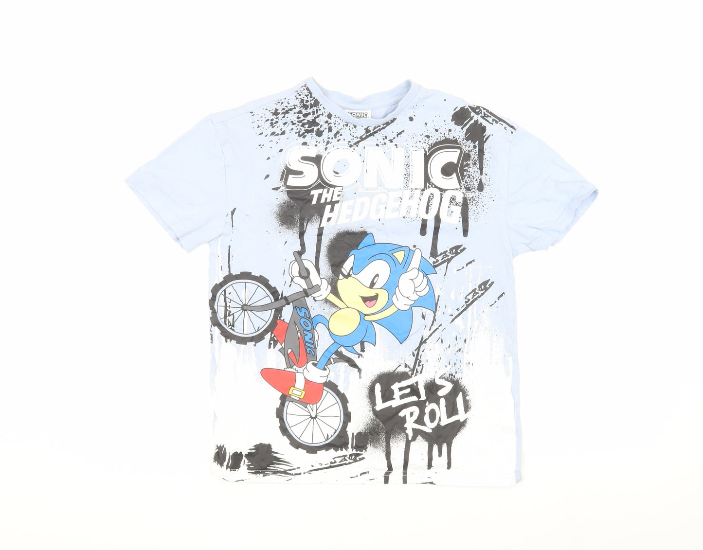 Sonic the Hedgehog Boys Blue Cartoon T-Shirt - Size 10-11 Years