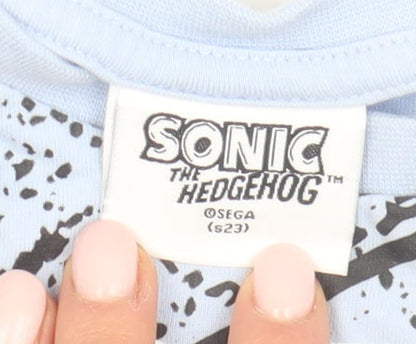 Sonic the Hedgehog Boys Blue Cartoon T-Shirt - Size 10-11 Years