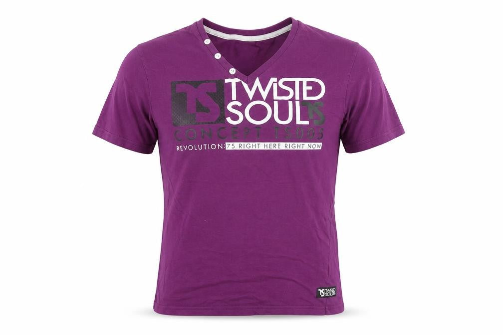 Mens UK Size L Twisted Soul Purple  T-Shirt