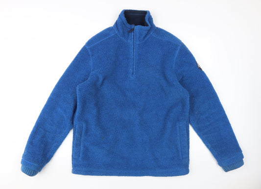 Mens UK Size M Marks and Spencer Blue 1/2 Zip Sweatshirt