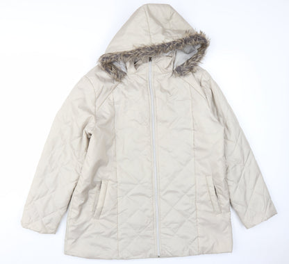 Womens UK Size M Anne De Lancay Beige Puffer Jacket