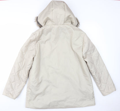 Womens UK Size M Anne De Lancay Beige Puffer Jacket