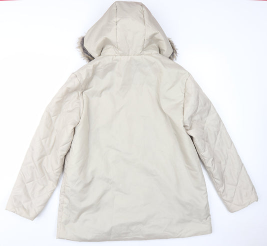 Womens UK Size M Anne De Lancay Beige Puffer Jacket