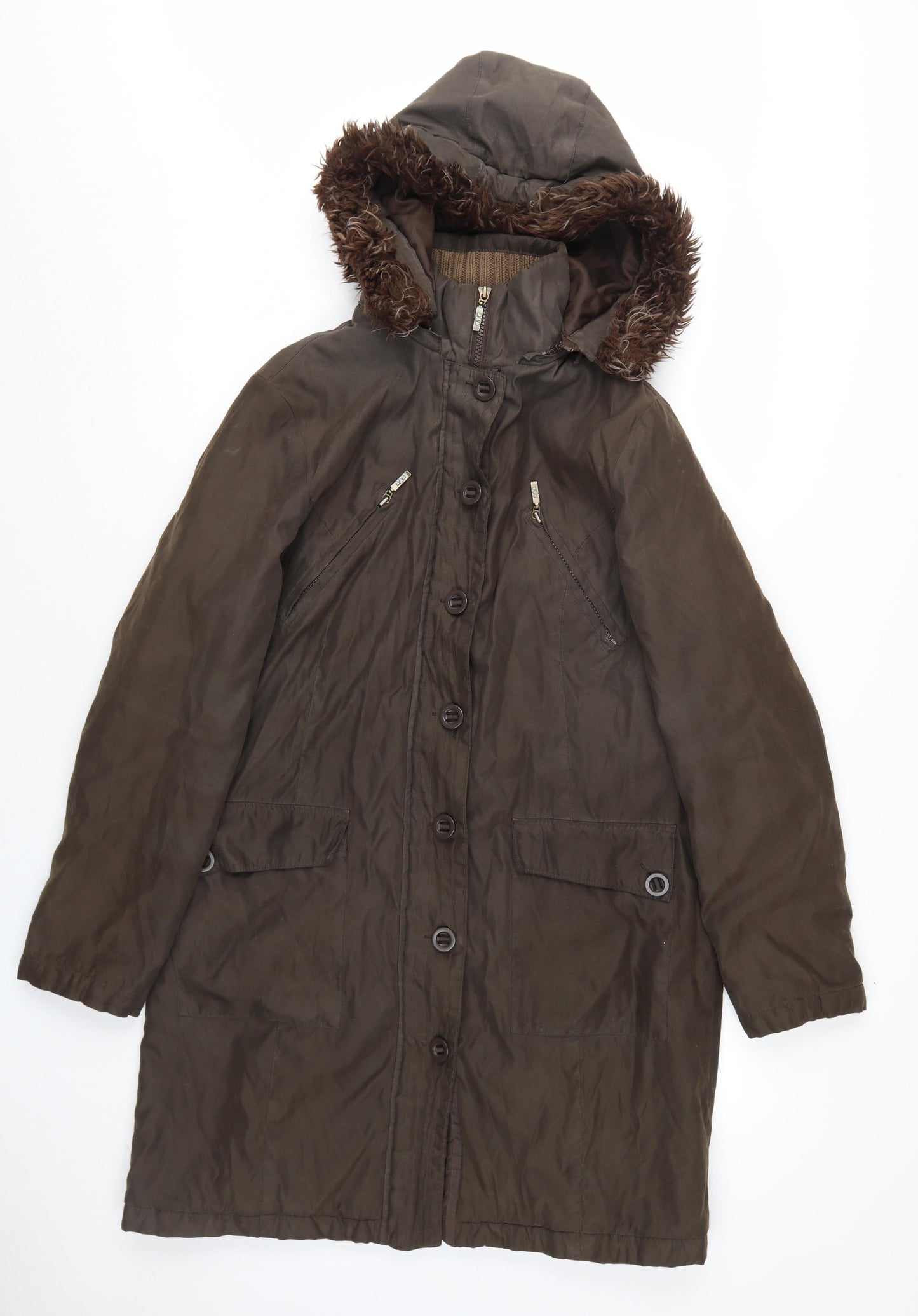 Womens UK Size M Marks and Spencer Brown Parka Coat