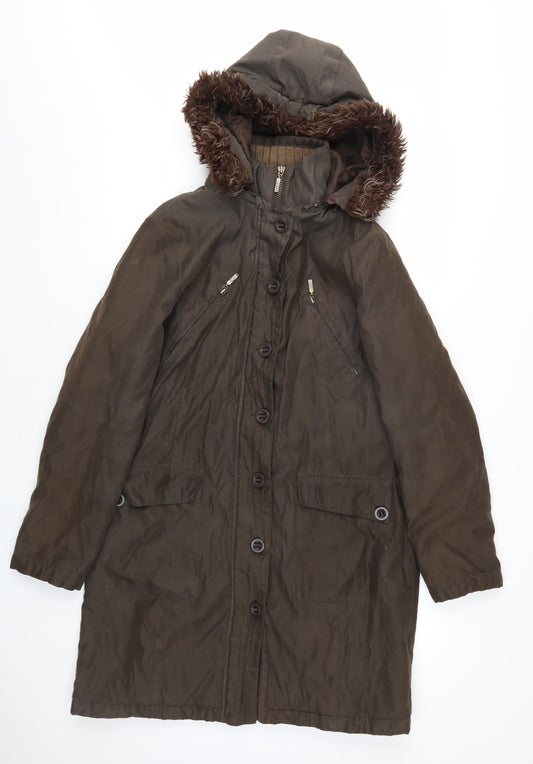 Womens UK Size M Marks and Spencer Brown Parka Coat