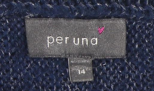Womens UK Size 14 Marks and Spencer Blue Pullover Jumper