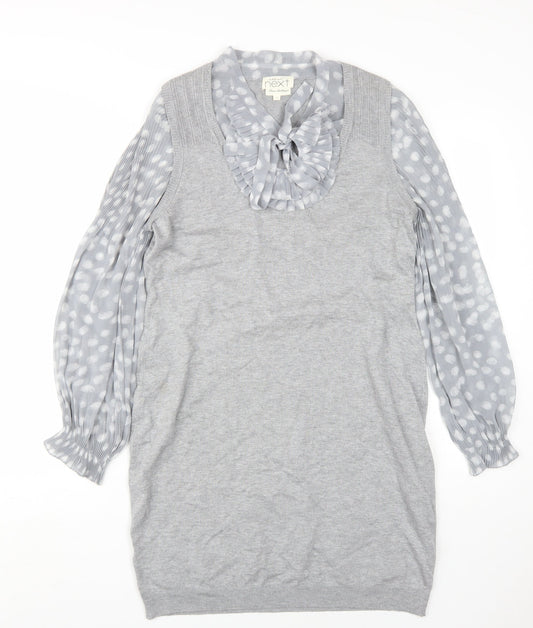 Next Women’s Grey Polka Dot Jumper Dress, Size 14
