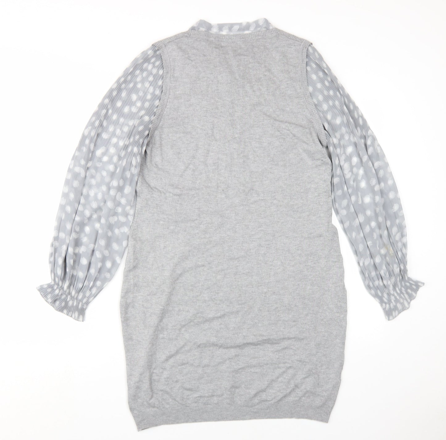 Next Women’s Grey Polka Dot Jumper Dress, Size 14