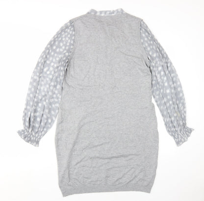 Next Women’s Grey Polka Dot Jumper Dress, Size 14