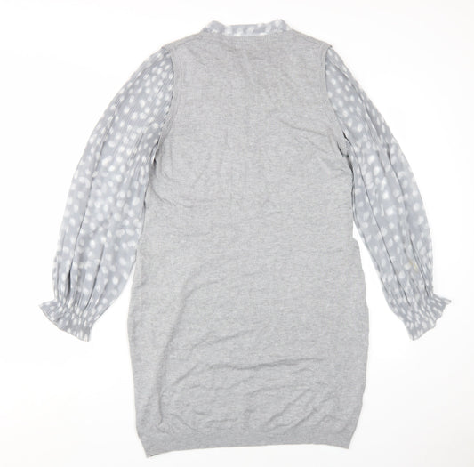 Next Women’s Grey Polka Dot Jumper Dress, Size 14