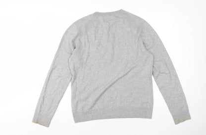 Label Lab Men's Grey Cotton Wool Pullover Jumper M