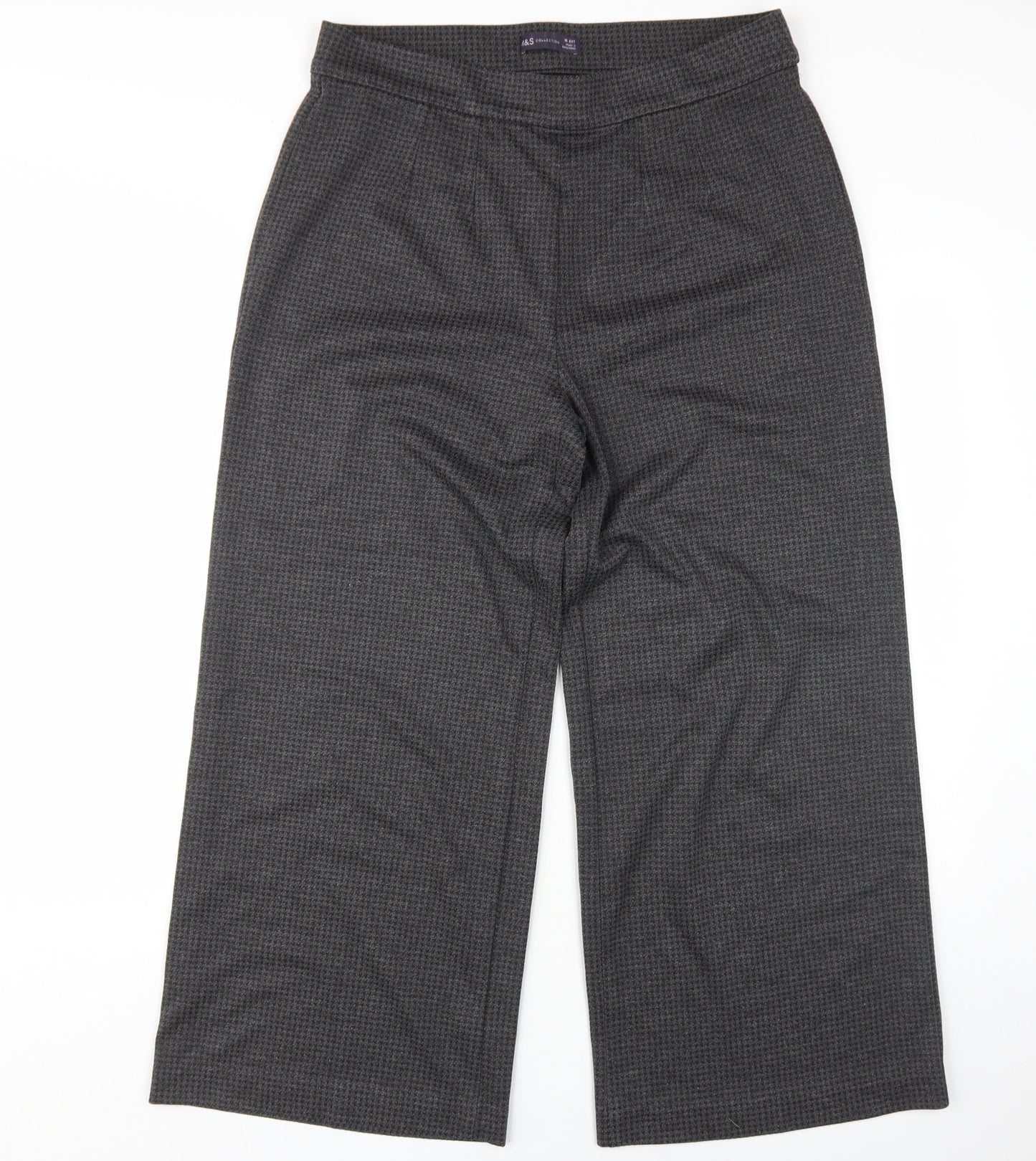 Womens UK Size 12 Marks and Spencer Regular Fit Wide-Leg Grey Trousers