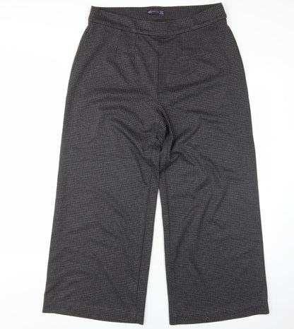 Womens UK Size 12 Marks and Spencer Regular Fit Wide-Leg Grey Trousers