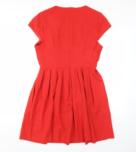 Miss Selfridge Women's Red A-Line Dress, Size 12