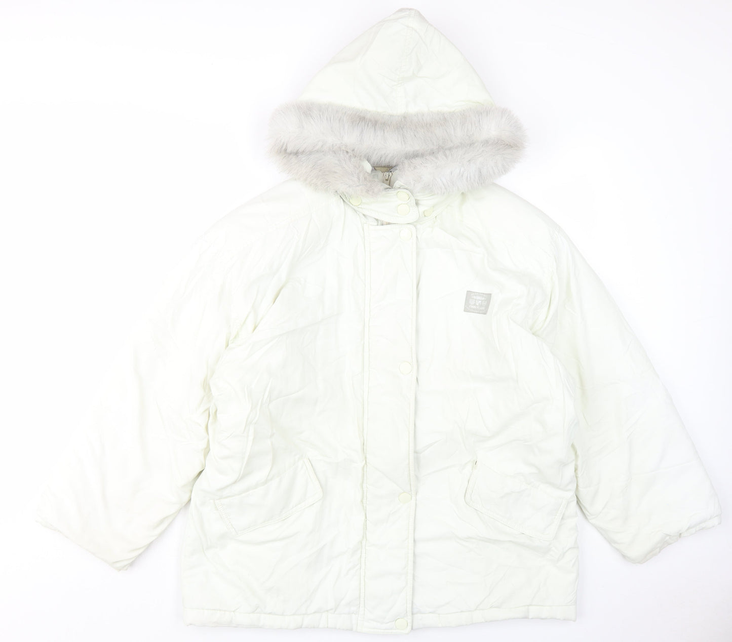 Finn Flare Women's White Size 12 Puffer Coat